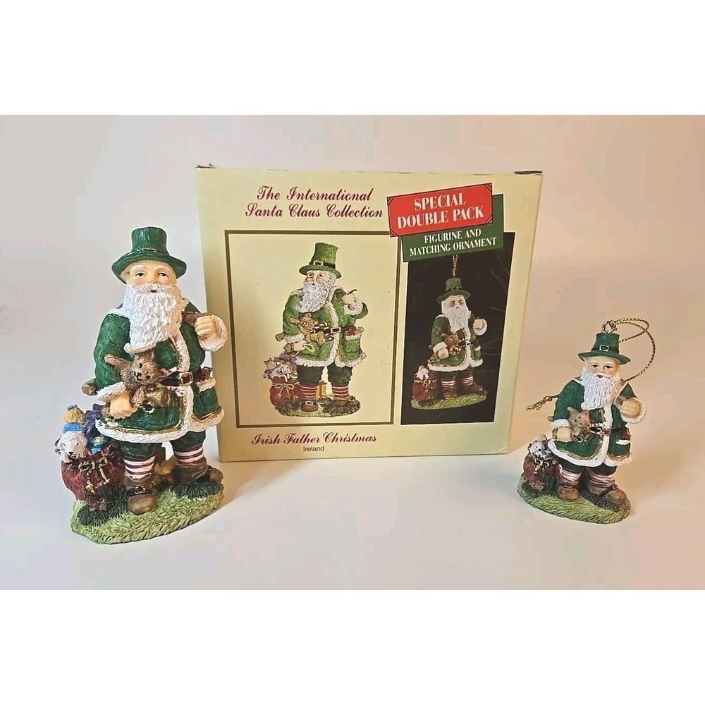 International Santa Claus IRELAND Irish Father Christmas Figure & ornament 1995